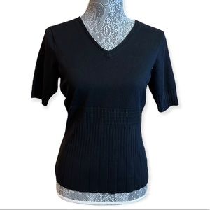 Pendleton black knit top silk cotton blend size medium
